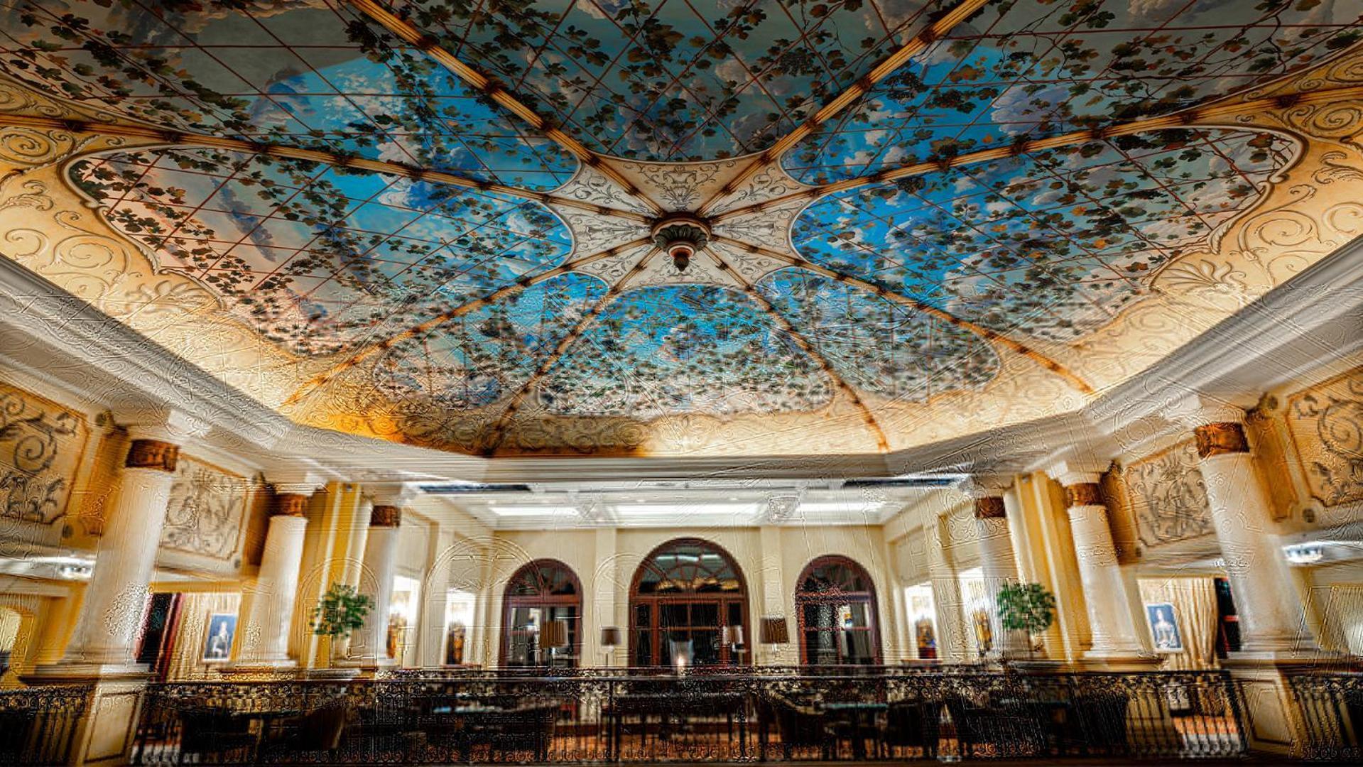 Palazzo Hotel Форуэйс Экстерьер фото The ceiling of the ballroom